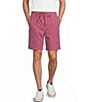 Caribbean Solid Flat Front Drawstring 8#double; Inseam Shorts - Image 1