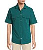 Caribbean Solid Performance Stretch Short Sleeve Woven Shirt,New Products : American Fashion Style Bags On Sale