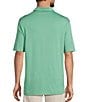 Caribbean Solid Seersucker Short Sleeve Polo Shirt - Image 2