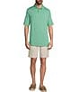 Caribbean Solid Seersucker Short Sleeve Polo Shirt - Image 3