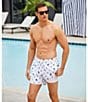 Color:White - Image 4 - Tropical Scatter 6#double; Inseam Swim Trunks