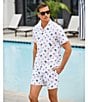 Color:White - Image 5 - Tropical Scatter 6#double; Inseam Swim Trunks