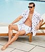 Color:White - Image 6 - Tropical Scatter 6#double; Inseam Swim Trunks