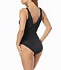 Color:Black - Image 2 - Saint Tropez Solid Surplice V-Neck Shaping One Piece Swimsuit