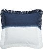 Color:Indigo - Image 1 - Aster Ombre Dip Dye Two-Tone Decorative Throw Pillow