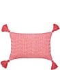 Color:Hibiscus - Image 1 - Hodges Tassel Woven Cotton Throw Pillow