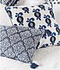 Color:Indigo - Image 4 - Lottie Woven Jacquard Chinoiserie Tassel Decorative Pillow