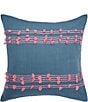 carol & frank Tabb Tufted Textured Stripe Throw Pillow, Color:Mallard/Hibiscus - Image 1