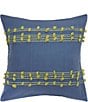 Color:Indigo/Citron - Image 1 - Tabb Tufted Textured Stripe Throw Pillow