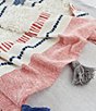 carol & frank Barton Striped Mixed Media Tassel Decorative Throw Blanket, Color:Mallard - Image 3