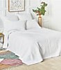 Color:White - Image 1 - Bennett Channel Stitch White Stonewashed Distressed Quilt