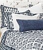 Color:Navy - Image 2 - Cassie Chinoiserie Tulip Floral Cotton Voile Reversible Quilt