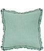 Color:Surf - Image 1 - Cheryl Dobby Weave Pick Stitch Border Decorative Pillow