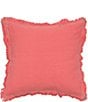 Color:Hibiscus - Image 1 - Cheryl Dobby Weave Pick Stitch Border Decorative Pillow