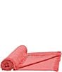 Color:Hibiscus - Image 1 - Cheryl Dobby Weave Pick Stitch Border Indigo Throw Blanket