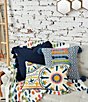 Color:Multi - Image 3 - Ciara Southwestern Geometric Pattern Tufted Yarn Tassel Decorative Pillow