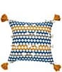 Color:Ochre - Image 1 - Jensen Chevron Zig Zag Tassel Decorative Throw Pillow