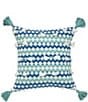 Color:Surf - Image 1 - Jensen Chevron Zig Zag Tassel Decorative Throw Pillow