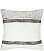 Color:Boulder - Image 1 - Luna Melange Mixed Weave Space-Dye Accent Stripe Decorative Pillow