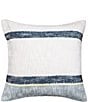 Color:Surf - Image 1 - Luna Melange Mixed Weave Space-Dye Accent Stripe Decorative Pillow