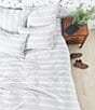 Color:White/Multi - Image 3 - Mason Sateen Dobby Weave Stripe Duvet Cover