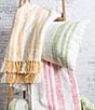 Color:Azalea - Image 3 - Morgan Striped Fringe Throw Blanket