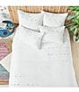 Color:White - Image 2 - Raina Embroidered Ombre Dyed Slub Yarn Duvet Cover