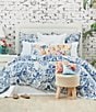 Color:Navy/White - Image 3 - Starla Chinoiserie Floral Print Kantha Stitch Quilt