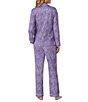 Carole Hochman Ditsy Floral Print Long Sleeve Notch Collar Knit Interlock Cotton Pant Pajama Set - Image 2