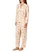 Carole Hochman Floral Print Long Sleeve Notch Collar Jersey Knit Button Front Long Pajama Set, Color:Garden Floral - Image 3