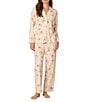Carole Hochman Floral Print Long Sleeve Notch Collar Jersey Knit Button Front Long Pajama Set, Color:Garden Floral - Image 4