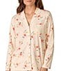 Carole Hochman Floral Print Long Sleeve Notch Collar Jersey Knit Button Front Long Pajama Set, Color:Garden Floral - Image 5