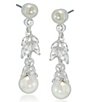 Carolee Faux-Pearl Floral Drop Statement Earrings | Dillards