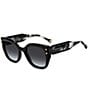 Carolina Herrera Women's 0312/S 51mm Square Sunglasses, Color:Black - Image 1