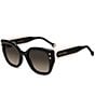 Carolina Herrera Women's 0312/S 51mm Square Sunglasses, Color:Black Pink - Image 1