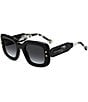 Carolina Herrera Women's 0313/S 49mm Rectangle Sunglasses, Color:Black - Image 1