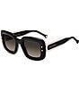 Carolina Herrera Women's 0313/S 49mm Rectangle Sunglasses, Color:Black Pink - Image 1