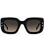 Carolina Herrera Women's 0313/S 49mm Rectangle Sunglasses, Color:Black Pink - Image 2