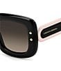 Carolina Herrera Women's 0313/S 49mm Rectangle Sunglasses, Color:Black Pink - Image 3