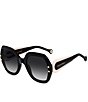 Carolina Herrera Women's 0314/G/S 61mm Square Sunglasses, Color:Black Pink - Image 1