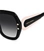 Carolina Herrera Women's 0314/G/S 61mm Square Sunglasses, Color:Black Pink - Image 3