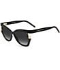 Color:Black - Image 1 - Women's CH0002 53mm Butterfly Sunglasses