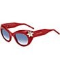 Color:Red - Image 1 - Women's HER 0215 50mm Cat Eye Sunglasses