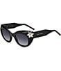 Color:Black - Image 1 - Women's HER 0215 50mm Cat Eye Sunglasses