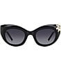 Color:Black - Image 2 - Women's HER 0215 50mm Cat Eye Sunglasses