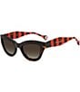 Color:Havana Red - Image 1 - Women's Her0086 Rectangle Sunglasses