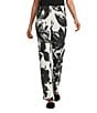 Caroline Rose Coordinating Brushstroke Floral Print Straight-Leg Pull-On Pants - Image 1