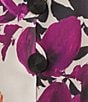 Caroline Rose Coordinating Floral Print Mikado Mandarin Collar Cuffed 3/4 Sleeve Button Front Statement Jacket, Color:Multi Black - Image 5