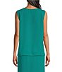 Caroline Rose Matte Crepe Scoop Neck Sleeveless Tank Top - Image 2