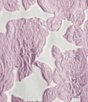 Color:Lavender/White - Image 4 - Devore Burnout Lavender Rose Print Jacquard Ruched Stand Collar 3/4 Sleeve Statement Jacket